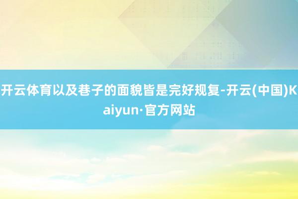 开云体育以及巷子的面貌皆是完好规复-开云(中国)Kaiyun·官方网站