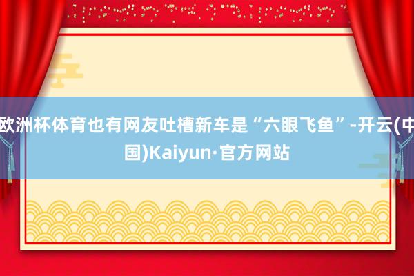 欧洲杯体育也有网友吐槽新车是“六眼飞鱼”-开云(中国)Kaiyun·官方网站