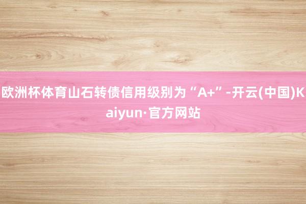 欧洲杯体育山石转债信用级别为“A+”-开云(中国)Kaiyun·官方网站