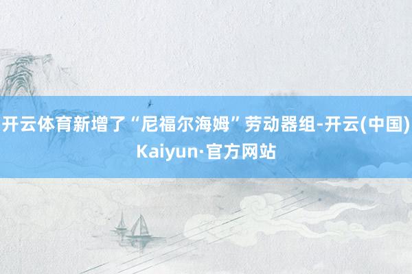 开云体育新增了“尼福尔海姆”劳动器组-开云(中国)Kaiyun·官方网站