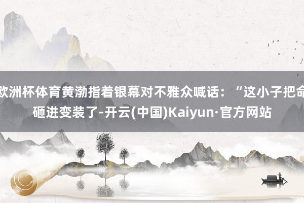 欧洲杯体育黄渤指着银幕对不雅众喊话：“这小子把命砸进变装了-开云(中国)Kaiyun·官方网站