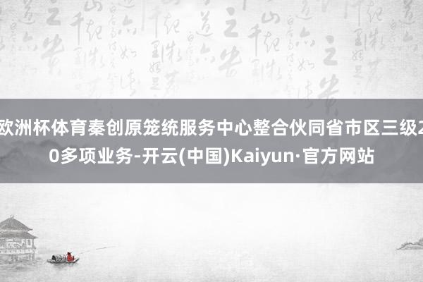 欧洲杯体育秦创原笼统服务中心整合伙同省市区三级20多项业务-开云(中国)Kaiyun·官方网站